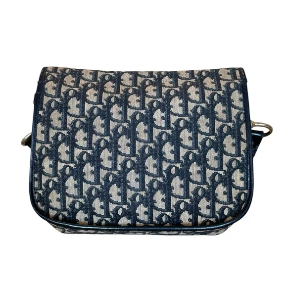 Dior Trotter Vintage Navy Shoulder Bag with COA - Picture 2 of 12